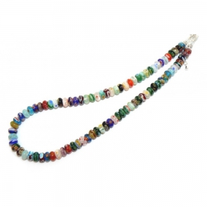 Colourful Floral Millefiori Glass Beaded Necklace